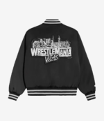 WWE WrestleMania 42 Las Vegas Black Satin Bomber Jacket For Unisex