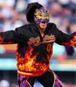 World Wrestling Entertainment SummerSlam 20th Anniversary Rey Fenix Hooded Varsity Jacket For Unisex