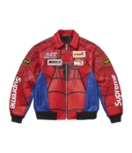 Unisex Vanson Leather x Supreme Spider-Man Bomber Leather Jacket