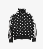 Unisex Vintage Polka Dot Satin Black And White Track Jacket