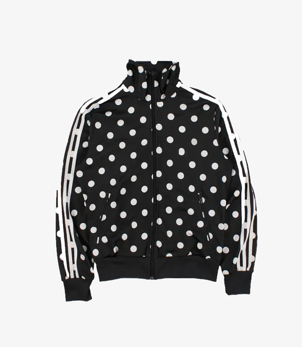 Vintage Polka Dot Satin Black And White Track Jacket Unisex Vintage Polka Dot Satin Black And White Track Jacket