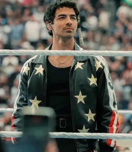 WWE 2026 WrestleMania 42 Joe Jonas USA Black Leather Jacket For Men & Women