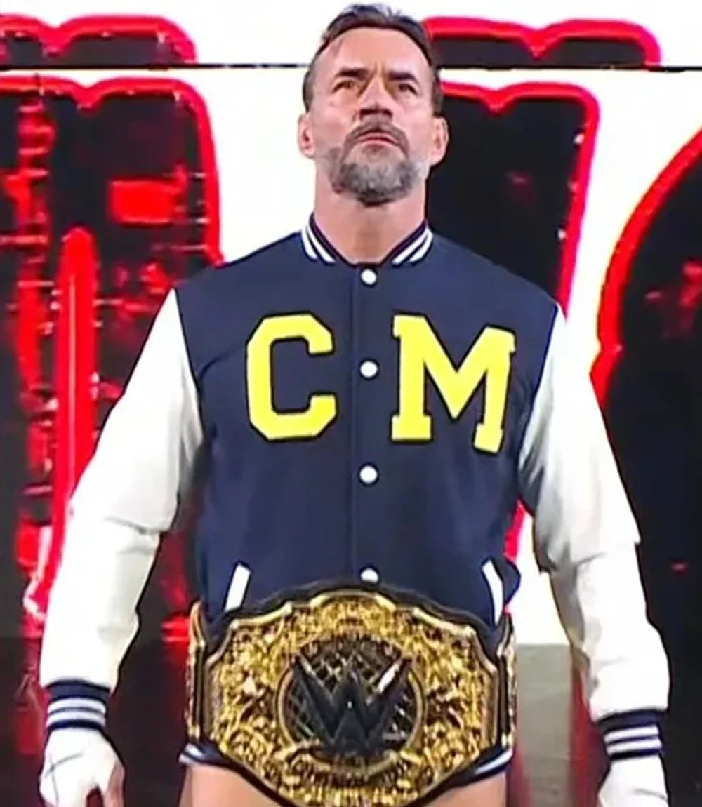 WWE CM Punk Steiner Bros University of Michigan Varsity Jacket Unisex WWE CM Punk Steiner Bros University of Michigan Varsity Jacket