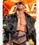Unisex WWE SmackDown 2026 Carmelo Hayes Chained Melo Don’t Miss Black Leather Jacket