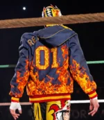 World Wrestling Entertainment SummerSlam 20th Anniversary Rey Fenix Hooded Varsity Jacket