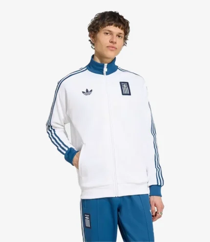 Unisex 2026 Adidas Greece White Track Jacket
