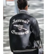 Anne Hathaway 2026 Arsenal Gunners Wool Varsity Jacket