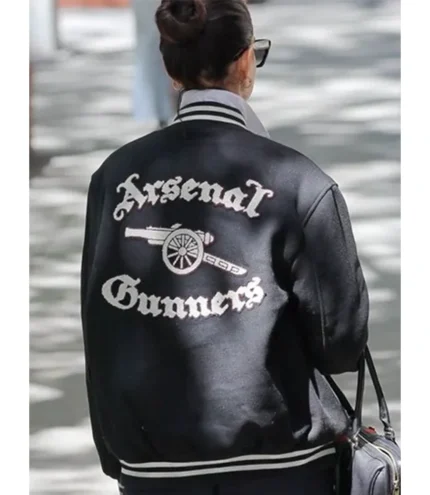 Anne Hathaway 2026 Arsenal Gunners Wool Varsity Jacket