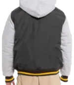 Australian Football League 2026 Hawthorn Hawks Patchwork Grey and White Hooded Bomber Jacket