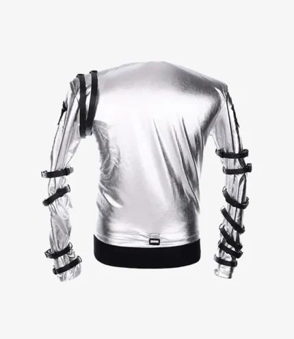 Bad World Tour Michael Jackson Silver Satin Jacket