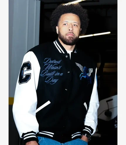 Unisex Cade Cunningham Custom Ford Wool & Leather Varsity Jacket