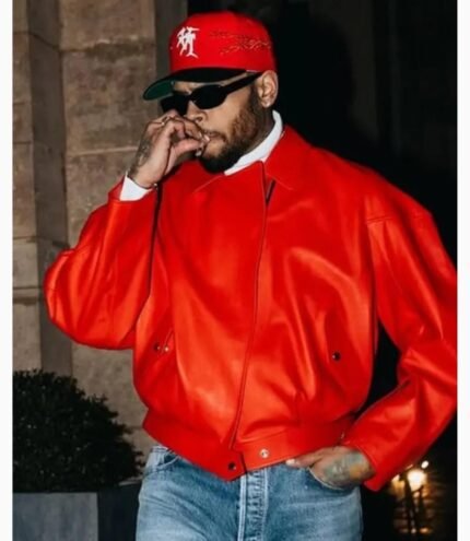 Chris Brown Paris 2026 Red Jacket 1