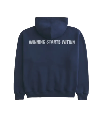 Hollister x Kappa 2026 Navy Blue Boxy Zip-Up Logo Hoodie