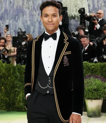 Unisex Jaafar Jackson Met Gala 2026 Black and Gold Polo Ralph Lauren Tuxedo