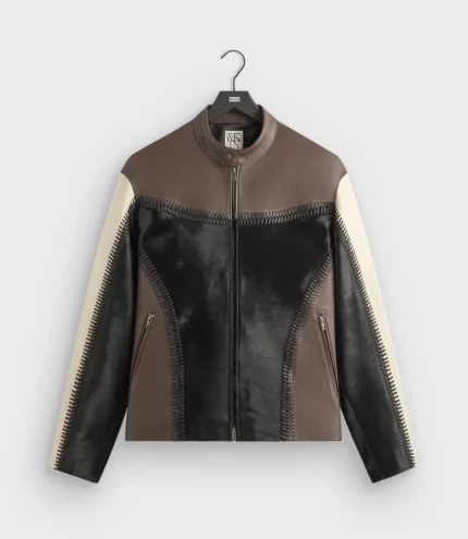 Unisex &Kin Combo Leather Avari Moto Jacket
