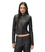 Lisa for Kith Nikita Monogram Leather Zip Top