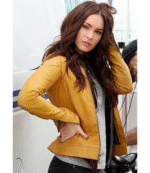Ninja Turtles Megan Fox April O Neil Yellow Leather Jacket 1