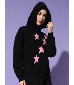 PINK Stars Black Oversized Hoodie