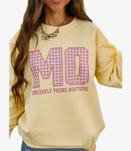 Unisex Sincerely Yours Yellow Crewneck Fleece Sweatshirt