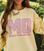 Sincerely Yours Yellow Crewneck Fleece Sweatshirt