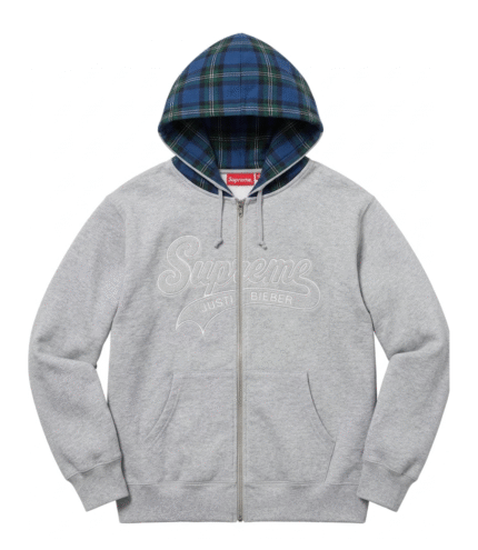 Supreme X Bieber Heather Grey Hoodie 1