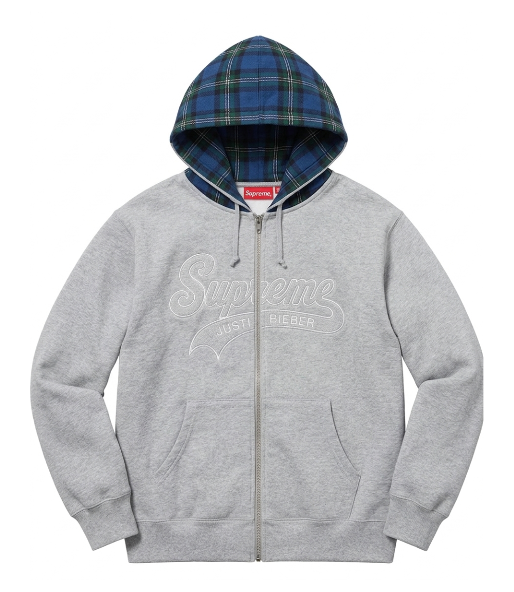 Supreme X Bieber Heather Grey Hoodie 1 Supreme X Bieber Heather Grey Hoodie 1