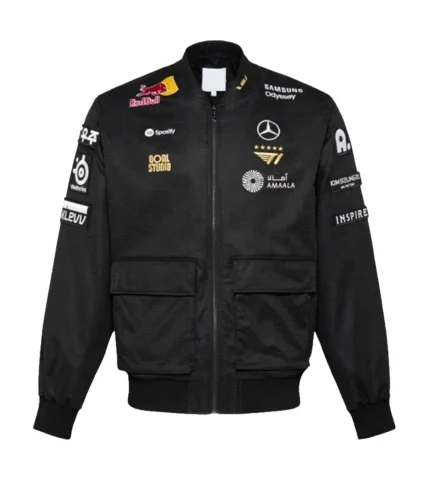 Unisex T1 2025 Worlds Uniform Black Bomber Jacket