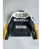 Vintage Suzuki MoviStar Racing Motorcycle Leather Jacket F1 2