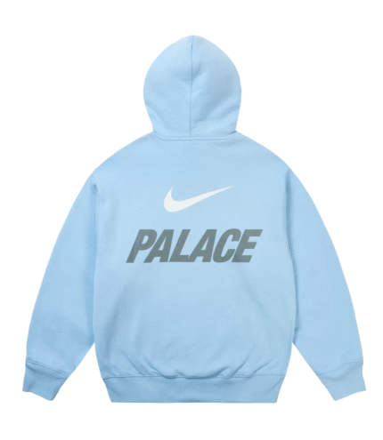Palace x Nike Font Swoosh Hoodie Sky Blue 1
