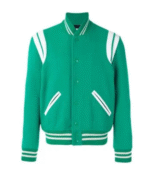 Saint Laurent Teddy Varsity Jacket Green 1