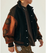 Gal Sang Varsity Black and Brown Jacket 3