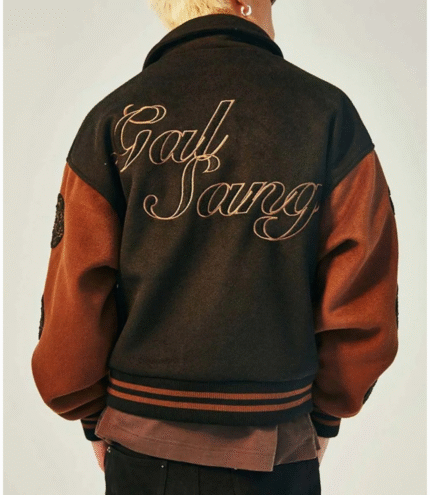 Gal Sang Varsity Black and Brown Jacket 5