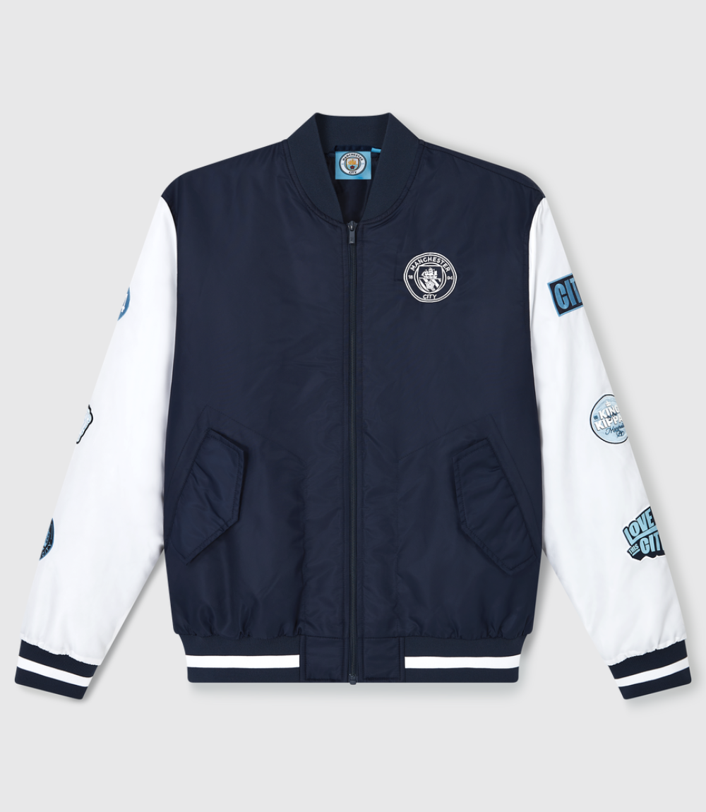 Manchester City Varsity Bomber Jacket 1 Manchester City Varsity Bomber Jacket 1