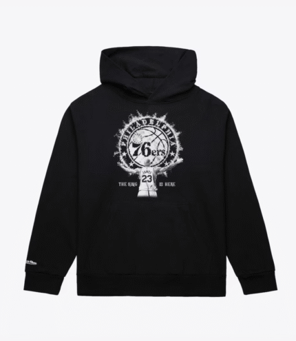 Mitchell & Ness LeBron James Black Philadelphia 76ers Witness Hoodie 1