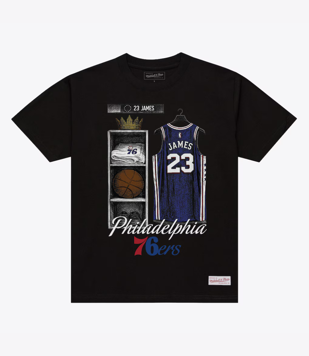 Mitchell & Ness LeBron James Philadelphia 76ers Locker Room T-Shirt 1 Mitchell & Ness LeBron James Philadelphia 76ers Locker Room T-Shirt 1