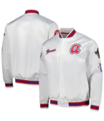 Mitchell & Ness White City Collection Satin Full-Snap Varsity Jacket 1