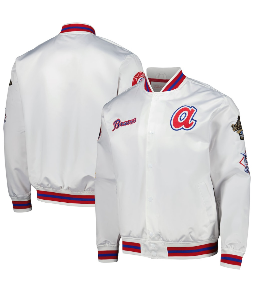 Mitchell & Ness White City Collection Satin Full-Snap Varsity Jacket 1 Mitchell & Ness White City Collection Satin Full-Snap Varsity Jacket 1