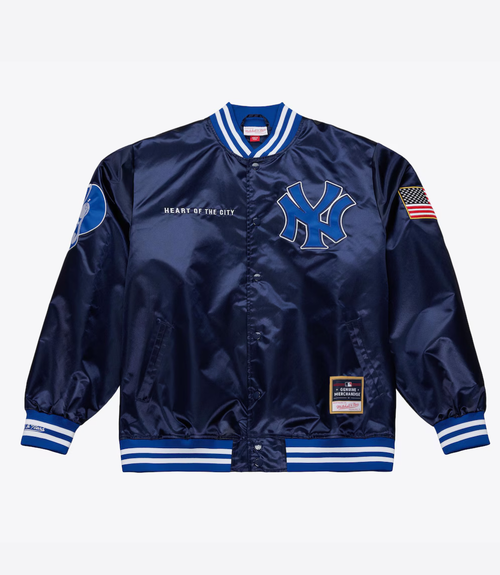Yankees Jay-Z The Blueprint x Mitchell & Ness Navy Satin Full-Snap Jacket 1 Yankees Jay-Z The Blueprint x Mitchell & Ness Navy Satin Full-Snap Jacket 1