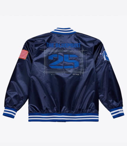 Yankees Jay-Z The Blueprint x Mitchell & Ness Navy Satin Full-Snap Jacket 2