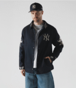 Yankees New Era Navy Coaches Full-Snap Jacket 1
