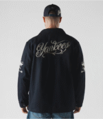 Yankees New Era Navy Coaches Full-Snap Jacket 2