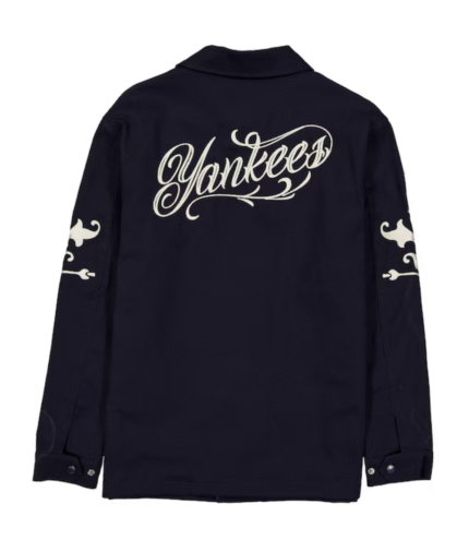 Yankees New Era Navy Coaches Full-Snap Jacket 4