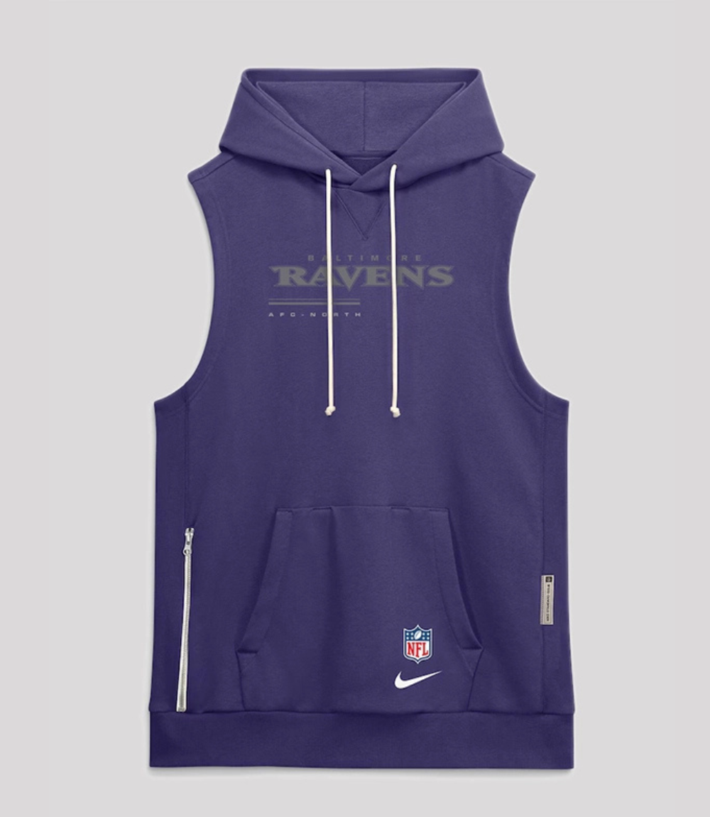 2026 Baltimore Ravens Sideline Sleeveless Hoodie 1 (1) 2026 Baltimore Ravens Sideline Sleeveless Hoodie 1 (1)