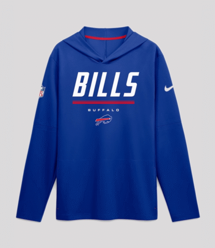 2026 Buffalo Bills Sideline Long Sleeve Hooded T-Shirt 1