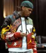 2026 Chris Brown R&B Tour Leather Bomber Jacket 1
