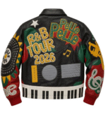 2026 Chris Brown R&B Tour Leather Bomber Jacket 7