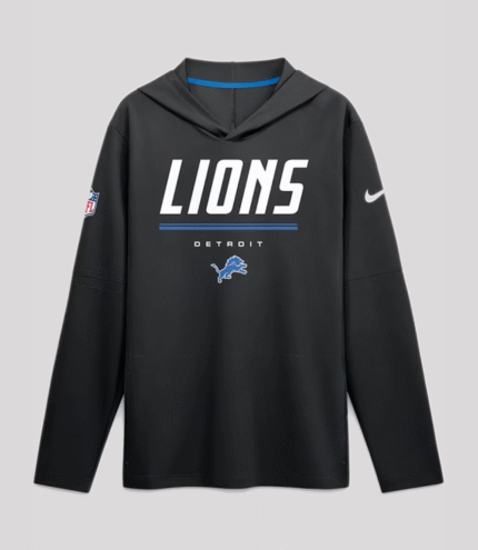 2026 Detroit Lions Sideline Long Sleeve Hooded T-Shirt 3