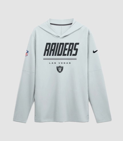 2026 Las Vegas Raiders Sideline Long Sleeve Hooded T-Shirt 1