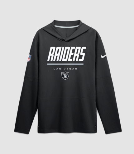 2026 Las Vegas Raiders Sideline Long Sleeve Hooded T-Shirt