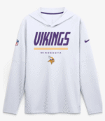 2026 Minnesota Vikings Sideline Long Sleeve Hooded T-Shirt 4